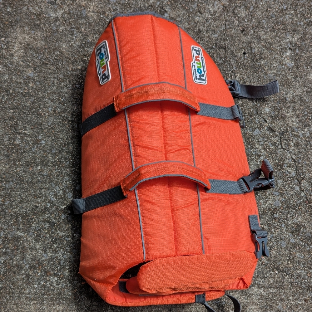 Hound Large Dog Life Jacket in Orange & Gray